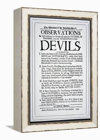 Title-Page of a Witch Hunt Pamphlet by Cotton Mather Printed in Boston, 1693-American School-Framed Premier Image Canvas