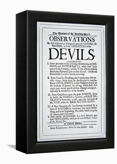 Title-Page of a Witch Hunt Pamphlet by Cotton Mather Printed in Boston, 1693-American School-Framed Premier Image Canvas