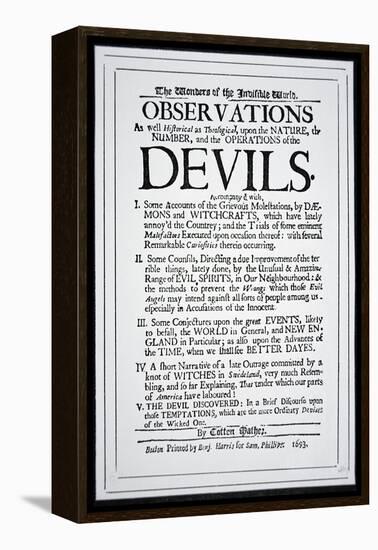 Title-Page of a Witch Hunt Pamphlet by Cotton Mather Printed in Boston, 1693-American School-Framed Premier Image Canvas