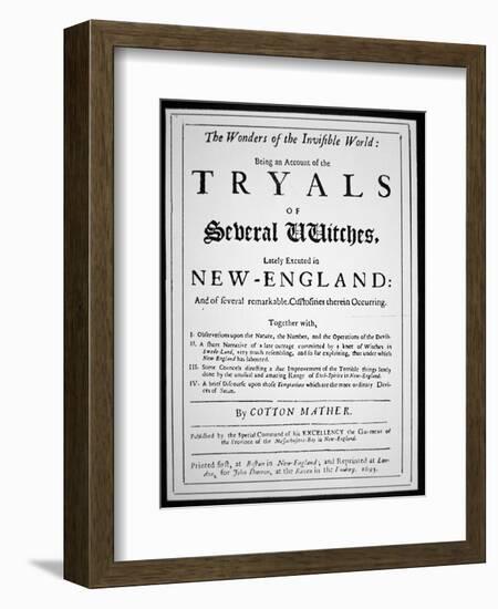 Title-Page of a Witch Hunt Pamphlet by Cotton Mather Published in 1693 (Print)-American-Framed Giclee Print