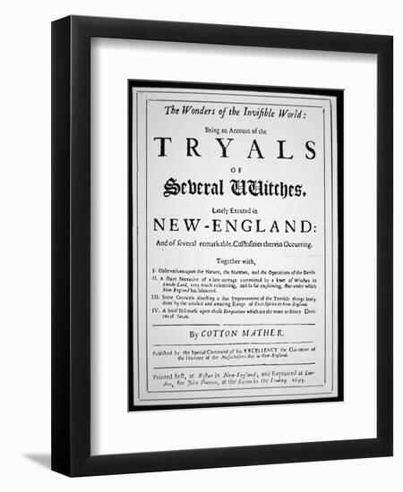 Title-Page of a Witch Hunt Pamphlet by Cotton Mather Published in 1693 (Print)-American-Framed Giclee Print