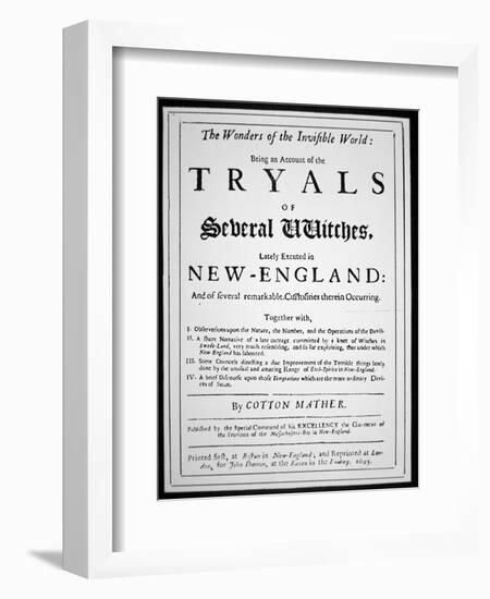 Title-Page of a Witch Hunt Pamphlet by Cotton Mather Published in 1693 (Print)-American-Framed Giclee Print