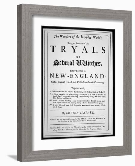 Title-Page of a Witch Hunt Pamphlet by Cotton Mather Published in 1693 (Print)-American-Framed Giclee Print