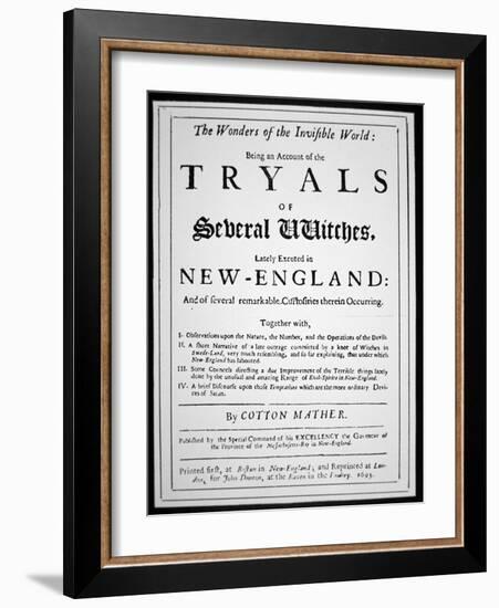 Title-Page of a Witch Hunt Pamphlet by Cotton Mather Published in 1693 (Print)-American-Framed Giclee Print