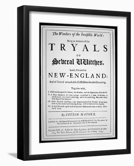 Title-Page of a Witch Hunt Pamphlet by Cotton Mather Published in 1693 (Print)-American-Framed Giclee Print