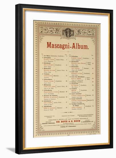 Title Page of Album of Compositions-Pietro Mascagni-Framed Giclee Print