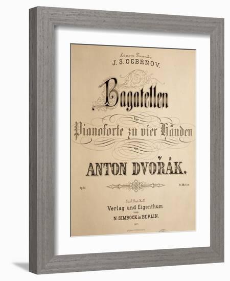 Title Page of Bagatellen, Opus 47-Antonin Leopold Dvorak-Framed Giclee Print