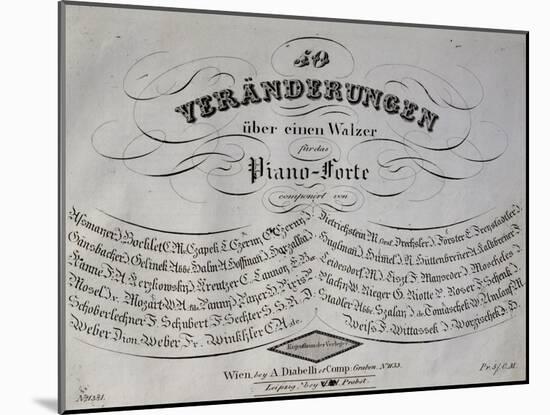 Title Page of Collection of Sonatas for Piano-Franz Liszt-Mounted Giclee Print