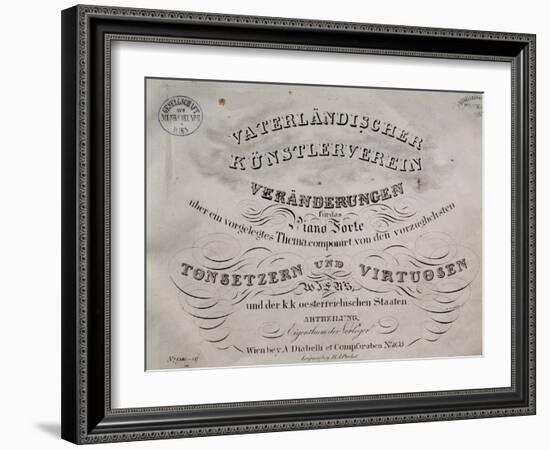 Title Page of Collection of Sonatas for Piano-Franz Liszt-Framed Giclee Print