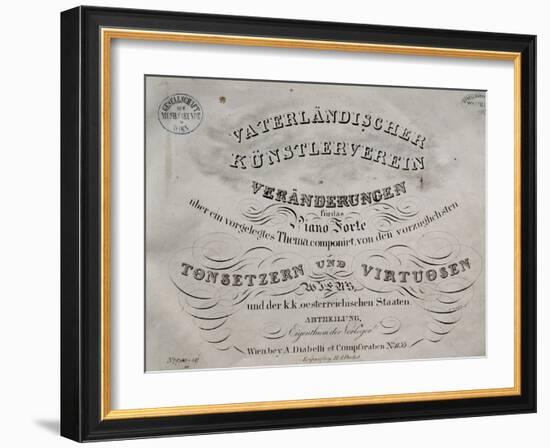 Title Page of Collection of Sonatas for Piano-Franz Liszt-Framed Giclee Print