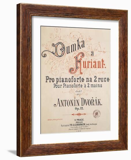 Title Page of Dumka and Furiant, Opus 12 for Piano with Both Hands-Antonin Leopold Dvorak-Framed Giclee Print