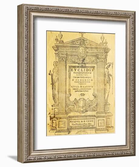 Title Page of Elementa-Euclid-Framed Giclee Print