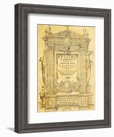 Title Page of Elementa-Euclid-Framed Giclee Print