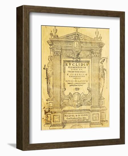 Title Page of Elementa-Euclid-Framed Giclee Print