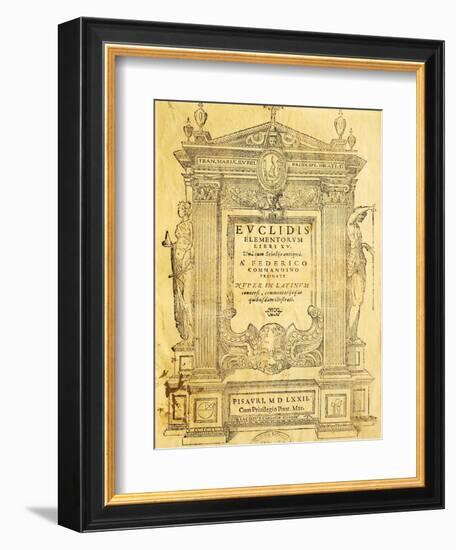 Title Page of Elementa-Euclid-Framed Giclee Print