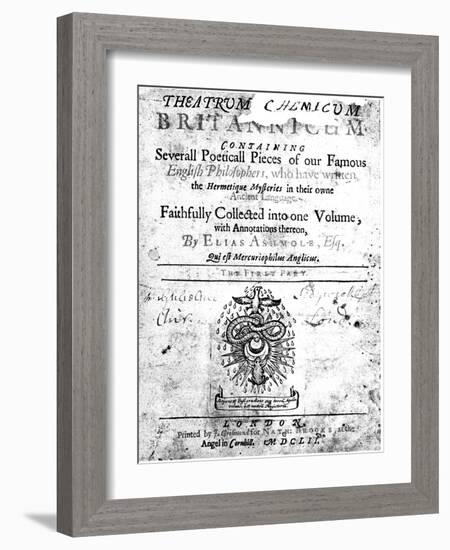 Title Page of Elias Ashmole's Theatrum Chemicum Britannicum, 1652-null-Framed Giclee Print