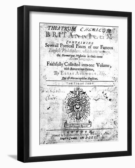 Title Page of Elias Ashmole's Theatrum Chemicum Britannicum, 1652-null-Framed Giclee Print