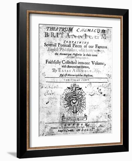 Title Page of Elias Ashmole's Theatrum Chemicum Britannicum, 1652-null-Framed Giclee Print