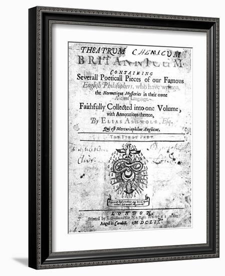 Title Page of Elias Ashmole's Theatrum Chemicum Britannicum, 1652-null-Framed Giclee Print