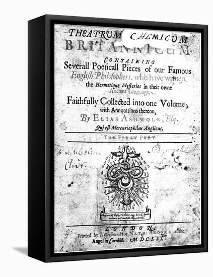 Title Page of Elias Ashmole's Theatrum Chemicum Britannicum, 1652-null-Framed Premier Image Canvas