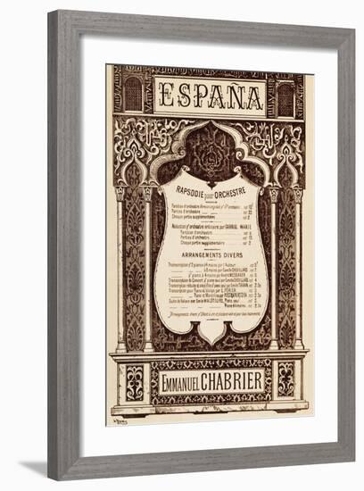 Title Page of Espana Rhapsody for Orchestra-Emmanuel Chabrier-Framed Giclee Print