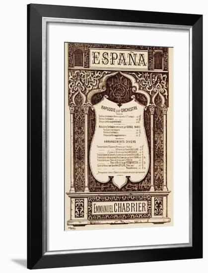 Title Page of Espana Rhapsody for Orchestra-Emmanuel Chabrier-Framed Giclee Print
