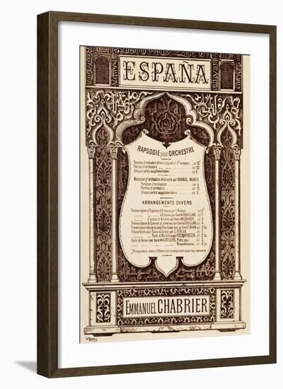 Title Page of Espana Rhapsody for Orchestra-Emmanuel Chabrier-Framed Giclee Print