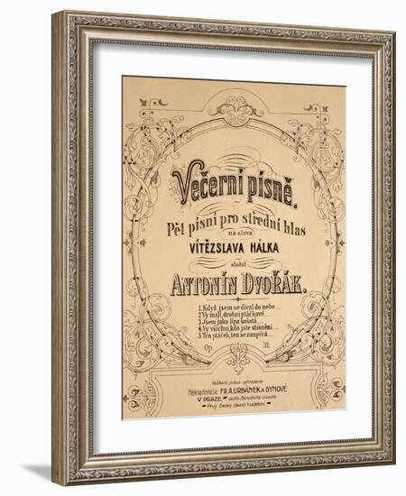 Title Page of Evening Songs-Antonin Leopold Dvorak-Framed Giclee Print