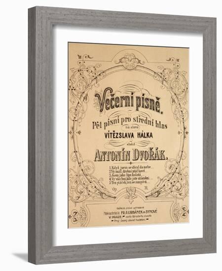 Title Page of Evening Songs-Antonin Leopold Dvorak-Framed Giclee Print