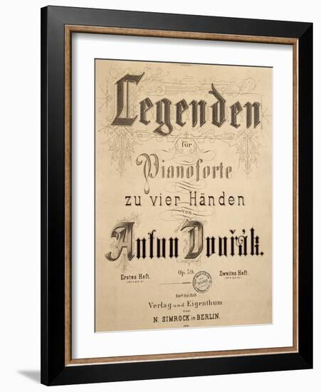 Title Page of Legends, Opus 59-Antonin Leopold Dvorak-Framed Giclee Print