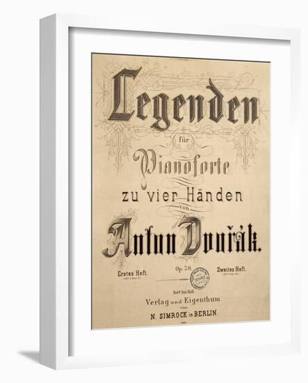 Title Page of Legends, Opus 59-Antonin Leopold Dvorak-Framed Giclee Print