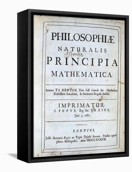 Title Page of Newton's Philosophiae Naturalis Principia Mathematica, 1687-null-Framed Premier Image Canvas