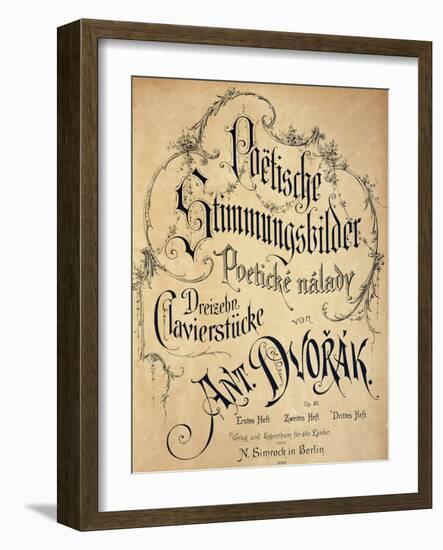 Title Page of Poetic Tone Pictures-Antonin Leopold Dvorak-Framed Giclee Print