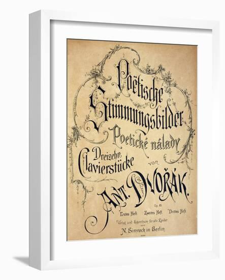 Title Page of Poetic Tone Pictures-Antonin Leopold Dvorak-Framed Giclee Print