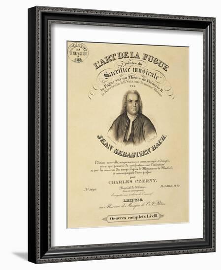 Title Page of Score for Art of Fugue-Johann Sebastian Bach-Framed Giclee Print