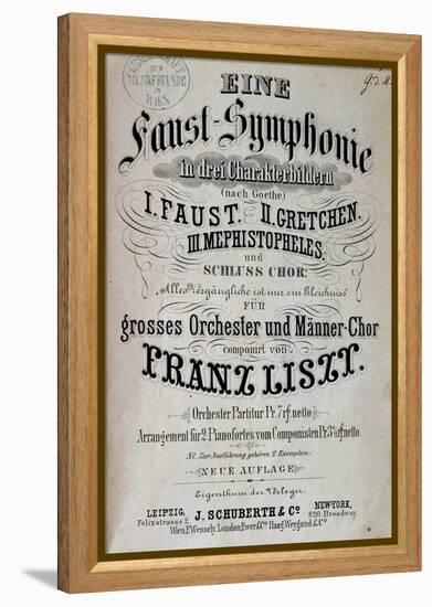 Title Page of Score for Faust Symphony-Franz Liszt-Framed Premier Image Canvas