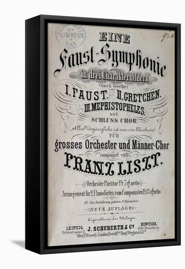 Title Page of Score for Faust Symphony-Franz Liszt-Framed Premier Image Canvas