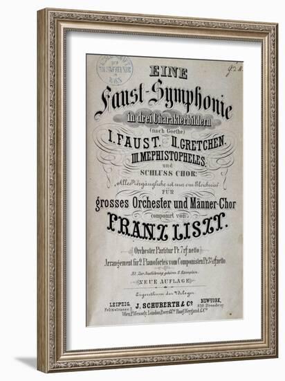 Title Page of Score for Faust Symphony-Franz Liszt-Framed Giclee Print