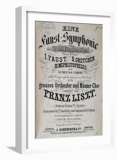 Title Page of Score for Faust Symphony-Franz Liszt-Framed Giclee Print