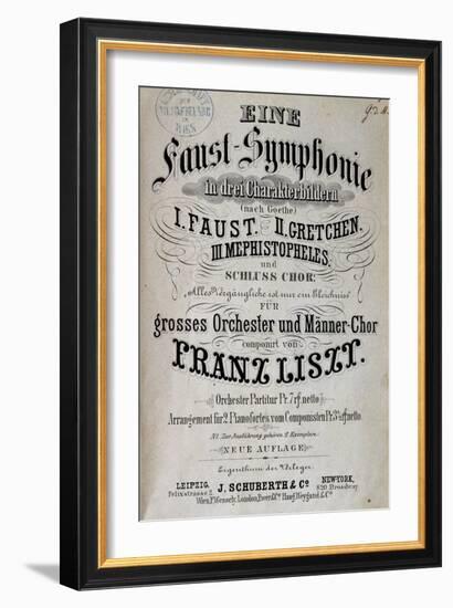 Title Page of Score for Faust Symphony-Franz Liszt-Framed Giclee Print