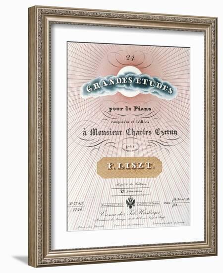 Title Page of Score for Great Studies for Piano-Franz Liszt-Framed Giclee Print