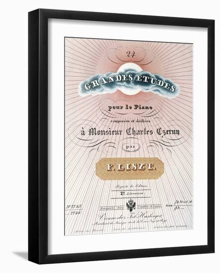 Title Page of Score for Great Studies for Piano-Franz Liszt-Framed Giclee Print