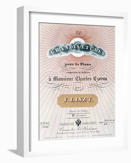 Title Page of Score for Great Studies for Piano-Franz Liszt-Framed Giclee Print