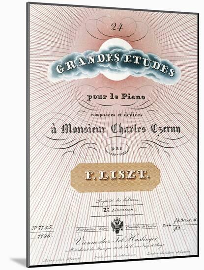 Title Page of Score for Great Studies for Piano-Franz Liszt-Mounted Giclee Print