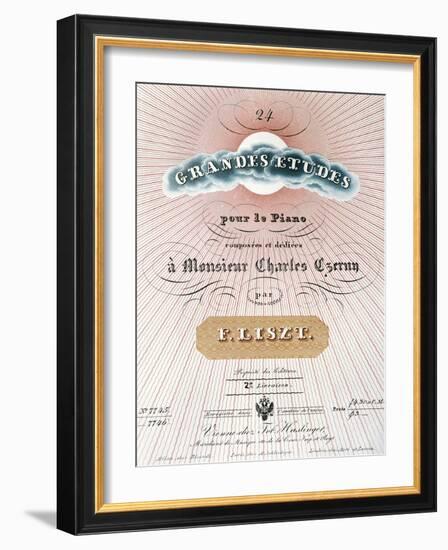 Title Page of Score for Great Studies for Piano-Franz Liszt-Framed Giclee Print