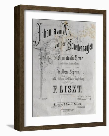 Title Page of Score for Joan of Arc at Stake-Franz Liszt-Framed Giclee Print