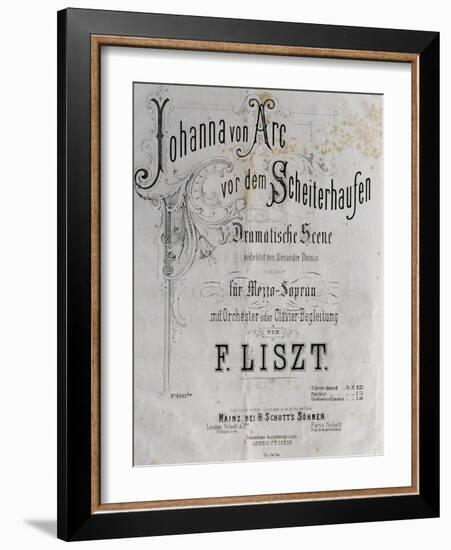 Title Page of Score for Joan of Arc at Stake-Franz Liszt-Framed Giclee Print