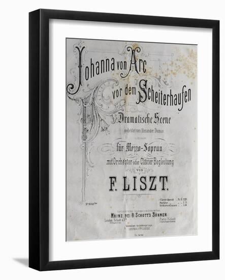 Title Page of Score for Joan of Arc at Stake-Franz Liszt-Framed Giclee Print