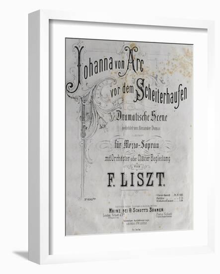 Title Page of Score for Joan of Arc at Stake-Franz Liszt-Framed Giclee Print