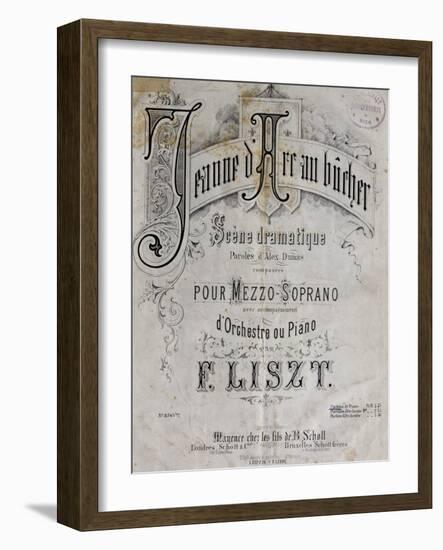 Title Page of Score for Joan of Arc at Stake-Franz Liszt-Framed Giclee Print